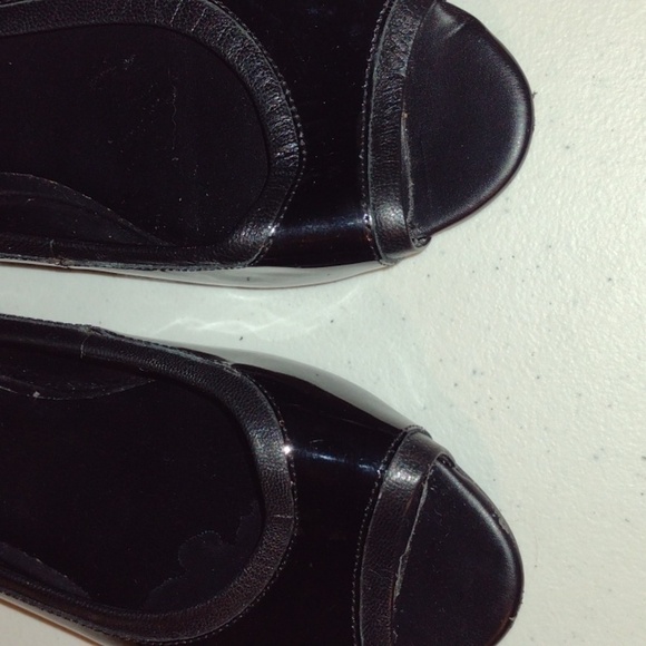 Black Ballet Elsie peep toe flats Cole Hann 8b - Picture 3 of 7